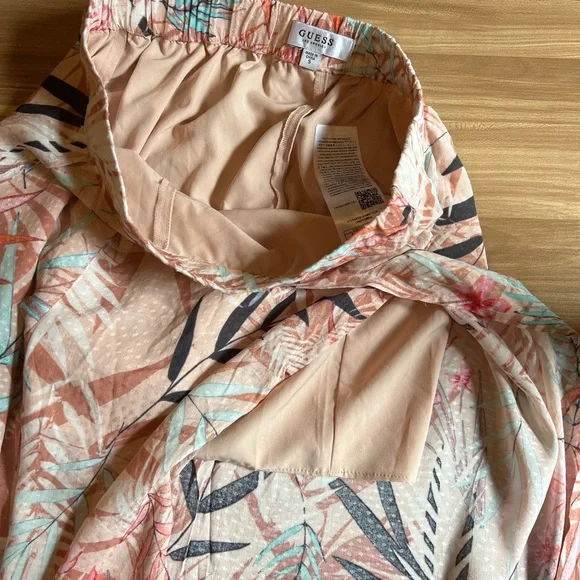 Guess Tropical Pink Wide Leg with Split Pants Small - Picture 8 of 10